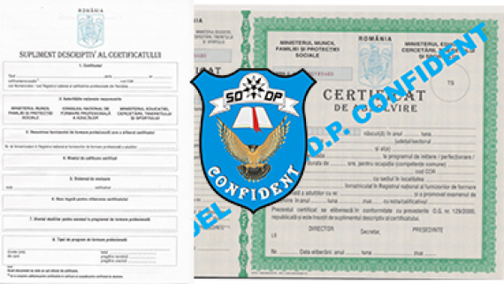 Certificat de absolvire Detectivi Particulari